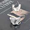 Women's Electroplated Geometric Twist Stud Earrings With Irregular Pleated Design Fashion Jewelry