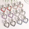Women’s Electroplated Iron Geometric Double Heart Drop Earrings With Hollow Design And Stainless Steel Ear Posts