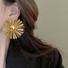 Women's Electroplated Iron Hollow Flower Statement Earrings Retro Trendy Fashion Jewelry