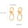 Women's Electroplated Iron Twisted Long Drop Earrings With Geometric Butterfly Knot Design And Stainless Steel Ear Posts
