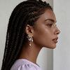 Women's Electroplated Metal Bow Tassel Earrings With Zircon Accents Simple Ribbon Style Artistic Jewelry