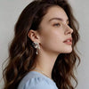 Women's Electroplated Metal Bow Tassel Earrings With Zircon Accents Simple Ribbon Style Artistic Jewelry