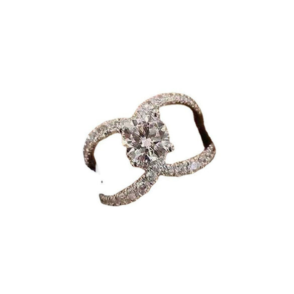 Women's Electroplated Metal Crown Ring With Rhinestone And Zircon Accents Elegant Fashion Jewelry