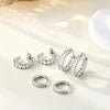Women's Electroplated Metal Cshaped Geometric Earrings Set With Simple Highend Fashion Style