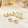 Women's Electroplated Metal Cshaped Geometric Earrings Set With Simple Highend Fashion Style