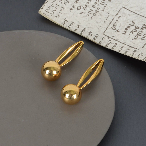 Women's Electroplated Metal Geometric Rhombus Stud Earrings With Copper Posts Elegant Fashion Jewelry Wholesale