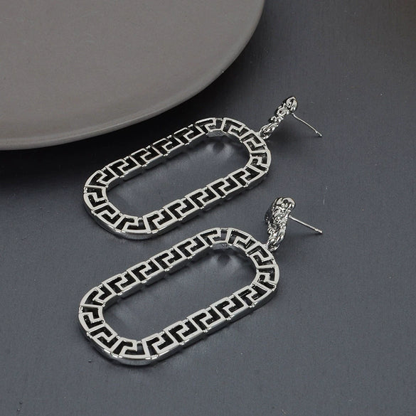Women's Electroplated Metal Geometric Rhombus Stud Earrings With Copper Posts Elegant Fashion Jewelry Wholesale