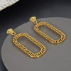 Women's Electroplated Metal Geometric Rhombus Stud Earrings With Copper Posts Elegant Fashion Jewelry Wholesale