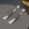 Women's Electroplated Metal Geometric Rhombus Stud Earrings With Copper Posts Elegant Fashion Jewelry Wholesale