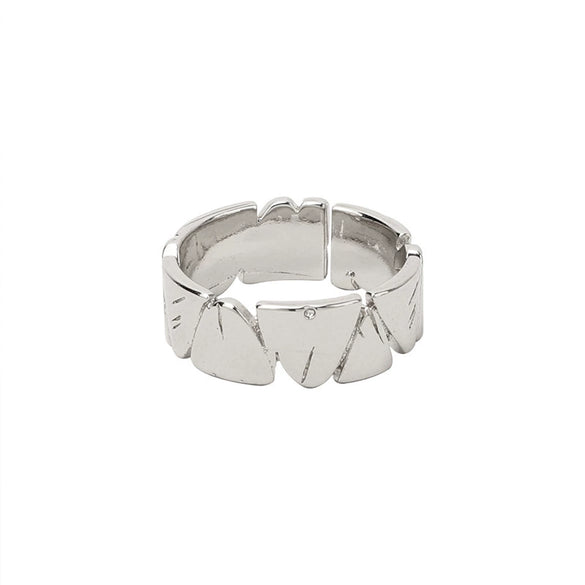 Women's Electroplated Metal Open Heart Ring Simple Retro Geometric Adjustable Finger Ring Ins Style Jewelry