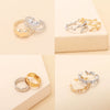 Women's Electroplated Metal Open Heart Ring Simple Retro Geometric Adjustable Finger Ring Ins Style Jewelry