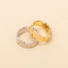 Women's Electroplated Metal Open Heart Ring Simple Retro Geometric Adjustable Finger Ring Ins Style Jewelry