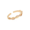 Women's Electroplated Metal Open Heart Ring Simple Retro Geometric Adjustable Finger Ring Ins Style Jewelry