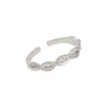 Women's Electroplated Metal Open Heart Ring Simple Retro Geometric Adjustable Finger Ring Ins Style Jewelry