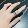 Women's Electroplated Metal Open Heart Ring Simple Retro Geometric Adjustable Finger Ring Ins Style Jewelry