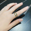Women's Electroplated Metal Open Heart Ring Simple Retro Geometric Adjustable Finger Ring Ins Style Jewelry