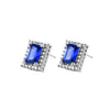 Women's Electroplated Metal Rhombus Earrings With Zircon Inlay Fashion Geometric Statement Earrings