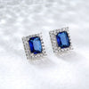 Women's Electroplated Metal Rhombus Earrings With Zircon Inlay Fashion Geometric Statement Earrings