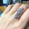 Women's Electroplated Metal Ring With Multicolor Zircon Inlay Geometric Natural Style Fashion Jewelry Accessory