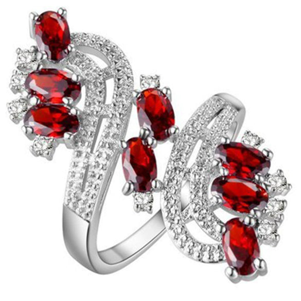 Women's Electroplated Metal Ring With Multicolor Zircon Inlay Geometric Natural Style Fashion Jewelry Accessory