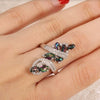 Women's Electroplated Metal Ring With Multicolor Zircon Inlay Geometric Natural Style Fashion Jewelry Accessory