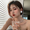 Women's Electroplated Resin Flower Earrings White Floral Retro Style Fashion Jewelry