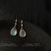 Women's Electroplated Shredded Shell Drop Shaped Earrings French Retro Elegant Geometric Versatile Earrings