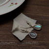 Women's Electroplated Shredded Shell Drop Shaped Earrings French Retro Elegant Geometric Versatile Earrings