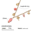 Women's Electroplated Stainless Steel And Titanium Steel Necklace With Turtle And Fish Ceramic Pendant