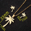 Women's Electroplated Stainless Steel Coconut Tree Necklace And Earrings Set With Ochain Design
