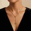 Women's Electroplated Stainless Steel Double Heart Y Shaped Necklace With Regular Chain In Light Luxury Style