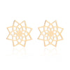 Women's Electroplated Stainless Steel Flower Earrings And Necklace Jewelry Set Wholesale