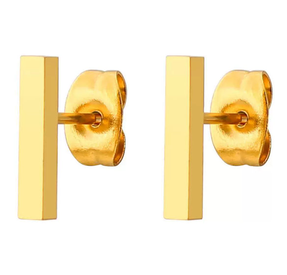 Women's Electroplated Stainless Steel Geometric Bar Drop Earrings Simple Fashion Jewelry Wholesale