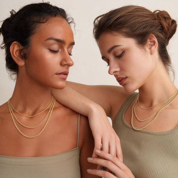 Women's Electroplated Stainless Steel Geometric Layered Choker Necklace With Simple Light Luxury Style