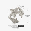 Women's Electroplated Stainless Steel Open Ring With Starfish Shape Vintage Irregular Texture Minimalist Style