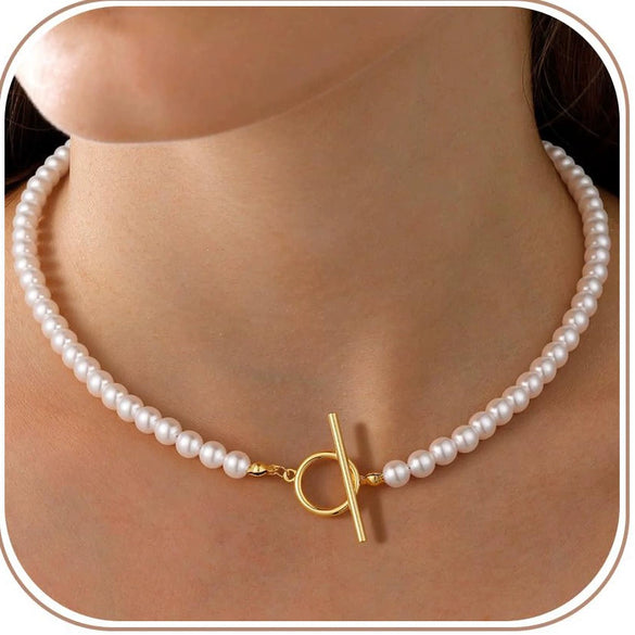 Women's Electroplated Stainless Steel Paperclip Chain Necklace With Geometric Clasp In Simple Sweet Cool Style