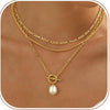 Women's Electroplated Stainless Steel Paperclip Chain Necklace With Geometric Clasp In Simple Sweet Cool Style