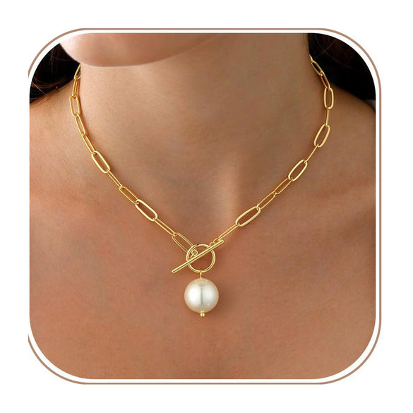 Women's Electroplated Stainless Steel Paperclip Chain Necklace With Geometric Clasp In Simple Sweet Cool Style