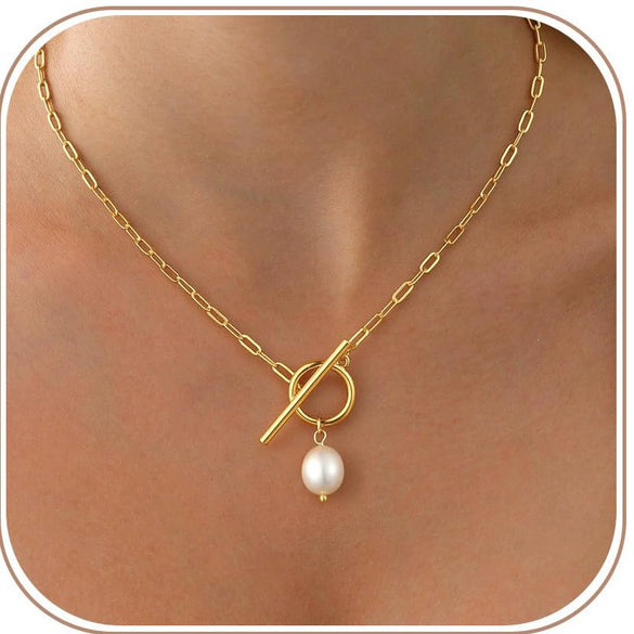 Women's Electroplated Stainless Steel Paperclip Chain Necklace With Geometric Clasp In Simple Sweet Cool Style