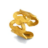 Women's Electroplated Stainless Steel Ring With Intertwined Heart Line Design And Vintage Geometric Style