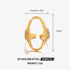 Women's Electroplated Stainless Steel Vintage Heart Ring With Geometric Line Pattern