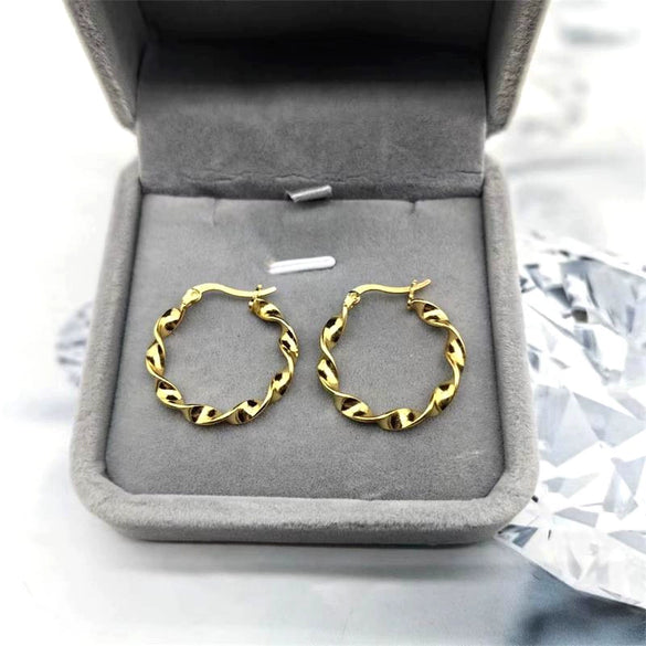 Women's Electroplated Sterling Silver Flower Earrings With Twisted Design Fashion Jewelry Wholesale