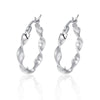 Women's Electroplated Sterling Silver Flower Earrings With Twisted Design Fashion Jewelry Wholesale
