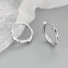 Women's Electroplated 925 Sterling Silver Geometric Bamboo Shaped Hoop Earrings With Ear Buckle