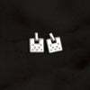 Women's Electroplated Sterling Silver Geometric Earrings With Six Pointed Star And Square Design Retro Light Luxury Style
