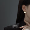 Women's Electroplated Sterling Silver Geometric Earrings With Six Pointed Star And Square Design Retro Light Luxury Style