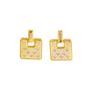 Women's Electroplated Sterling Silver Geometric Earrings With Six Pointed Star And Square Design Retro Light Luxury Style