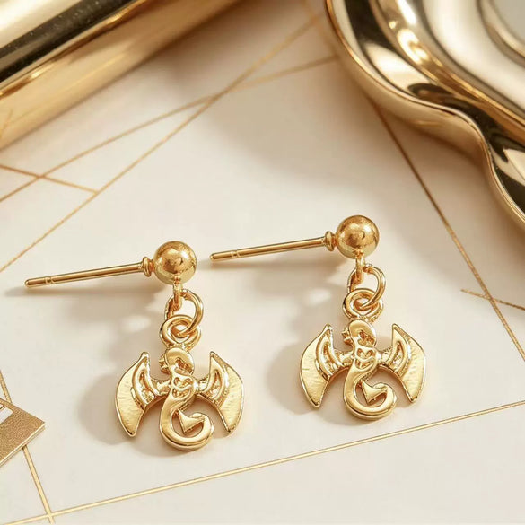 Women's Electroplated Zinc Alloy Dragonfly Earrings With Retro Literary Animal Design And Steel Ear Needles