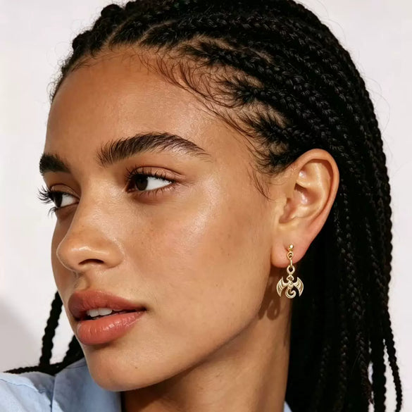 Women's Electroplated Zinc Alloy Dragonfly Earrings With Retro Literary Animal Design And Steel Ear Needles