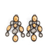 Women's Electroplated Zinc Alloy Teardrop And Oval Rhinestone Tassel Earrings With Stainless Steel Posts Geometric Light Luxury Jewelry